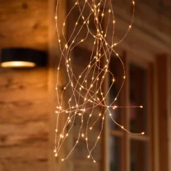 Cascata di luce rame, 300 microled bianco extra caldo