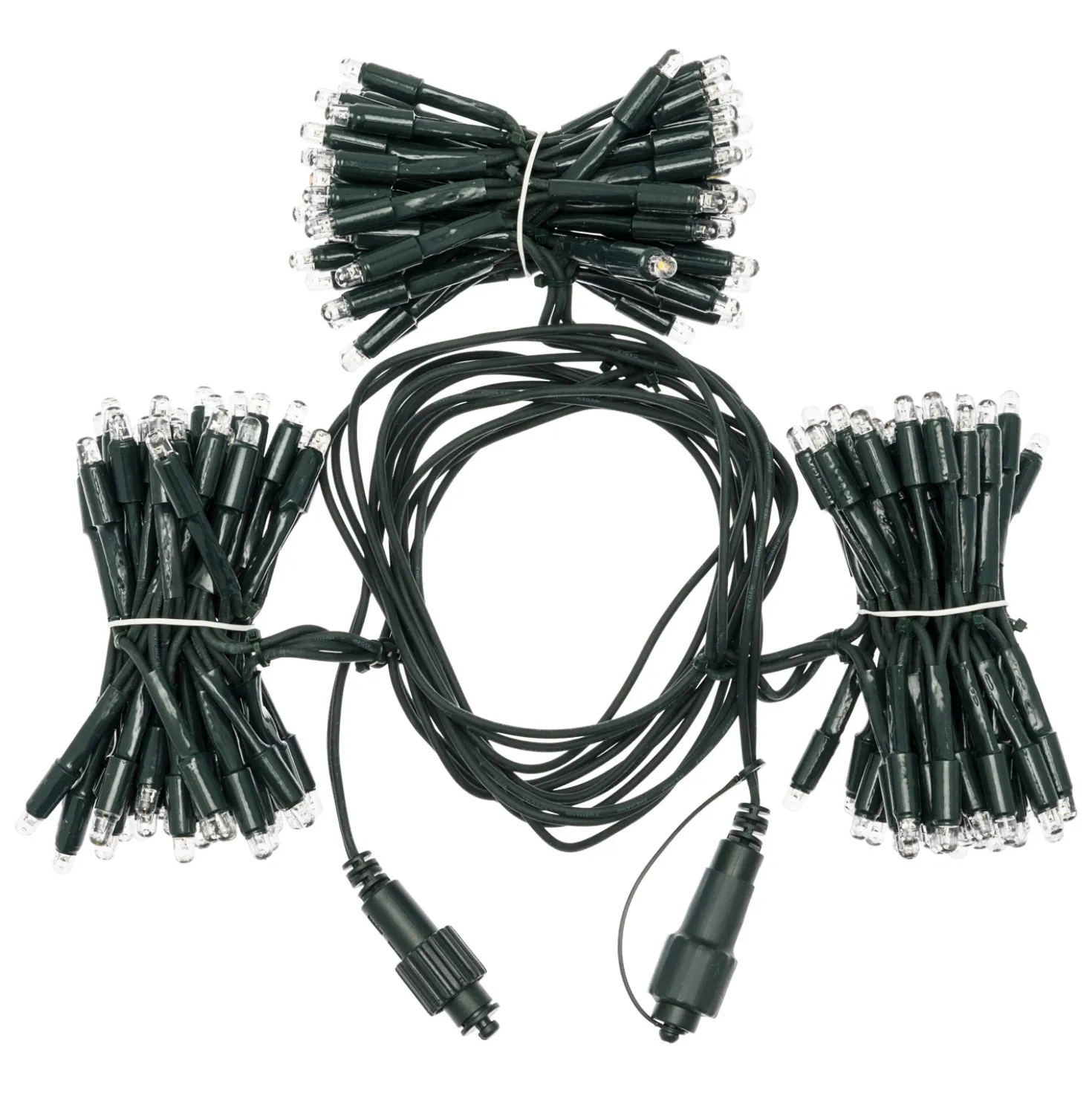 Cascata di luci 3 x h 1 m, maxiled bianco caldo e freddo, prolungabile, cavo verde, IP67