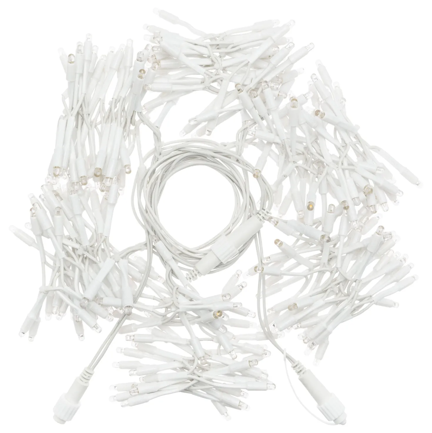 Cascata di luci 3 x h 0,8 m, maxiled bianco caldo e freddo, prolungabile, cavo bianco, IP67