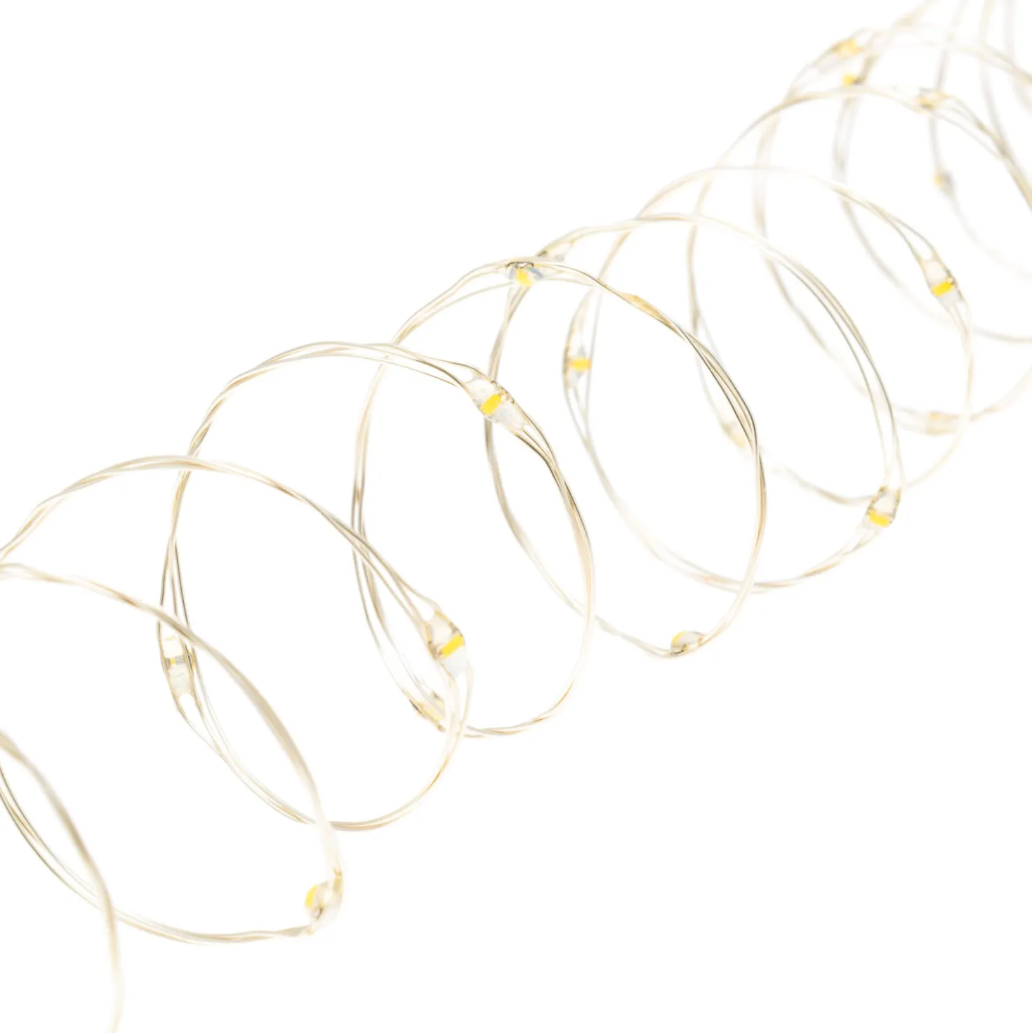 Catena argento 37,5 m, 500 microled bianco caldo