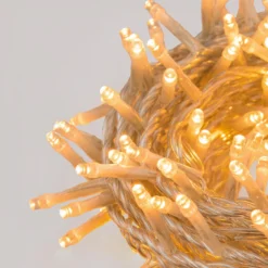 Catena Connect+ 5 m, 100 led bianco caldo, cavo trasparente, prolungabile