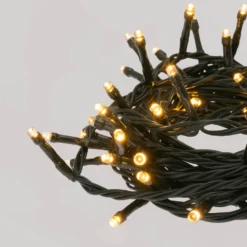 Catena Connect+ 5 m, 50 led bianco caldo, cavo verde, prolungabile