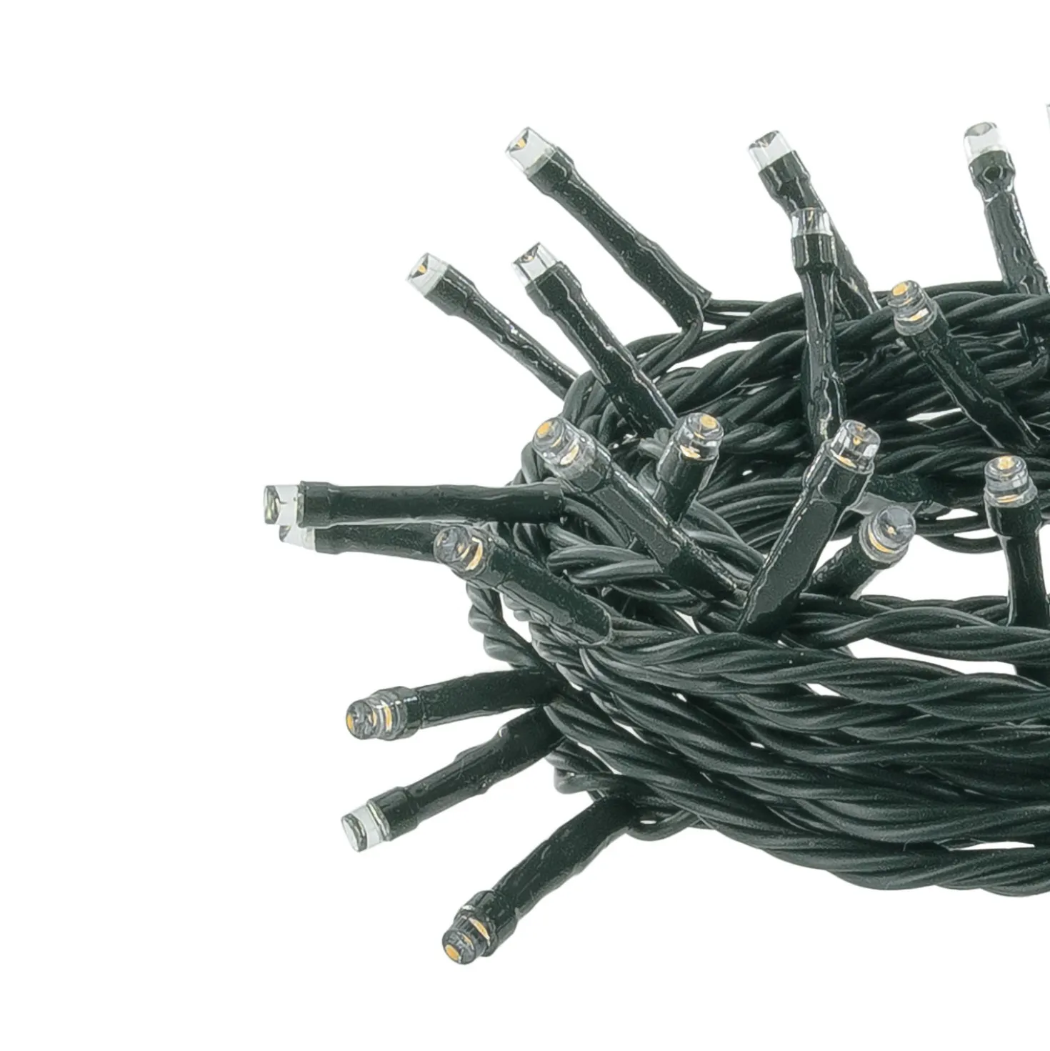 Catena Connect+ 8 m, 80 led bianco caldo e bianco freddo, cavo verde, prolungabile