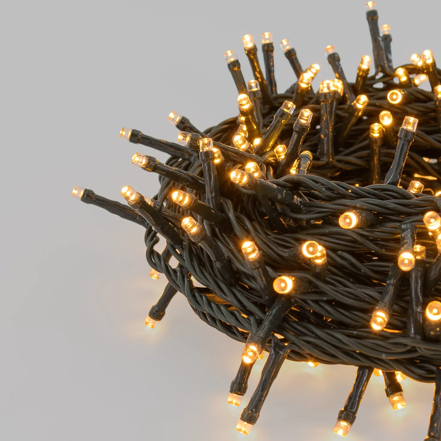 Catena Connect+ 25 m, 500 led bianco caldo, cavo verde, prolungabile