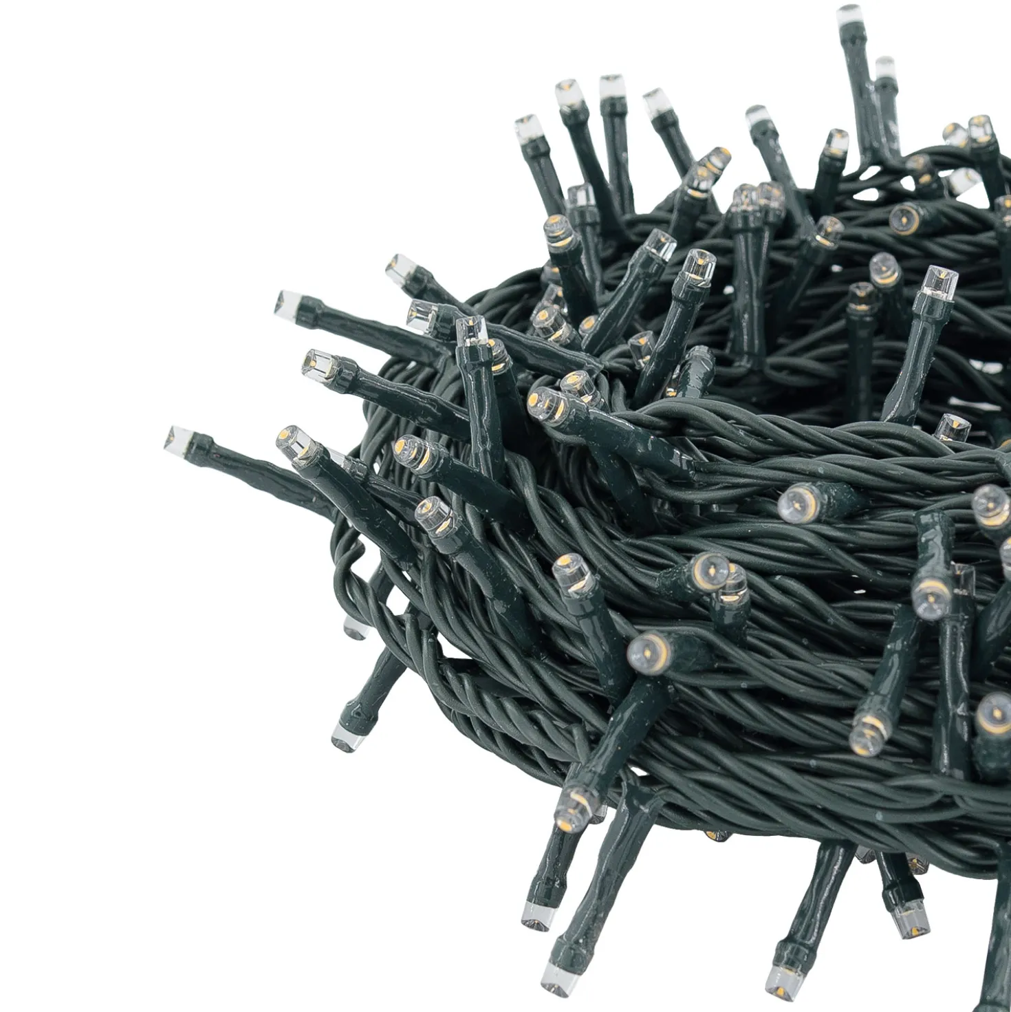 Catena Connect+ 25 m, 500 led bianco caldo, cavo verde, prolungabile