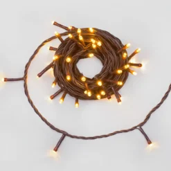 Catena Connect+ 8 m, 80 led bianco caldo, cavo marrone, prolungabile