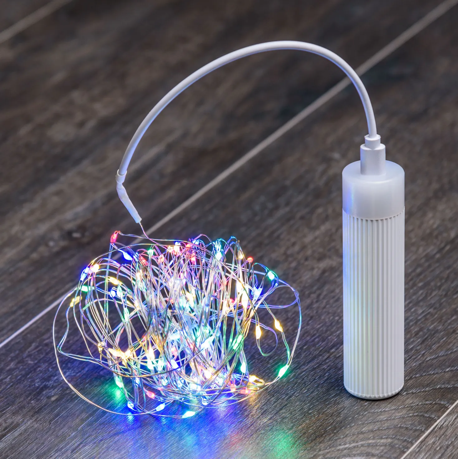 Catena di luci di 9,9 m con Power Bank e ricarica USB, micro led multicolor