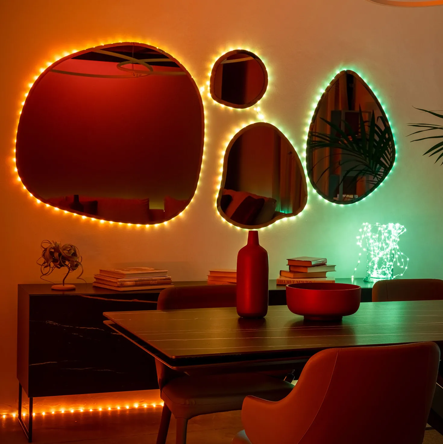 Catena Dots Twinkly Plus RGB e Bianco caldo, 12,5 metri, 250 Pixel Led, cavo trasparente