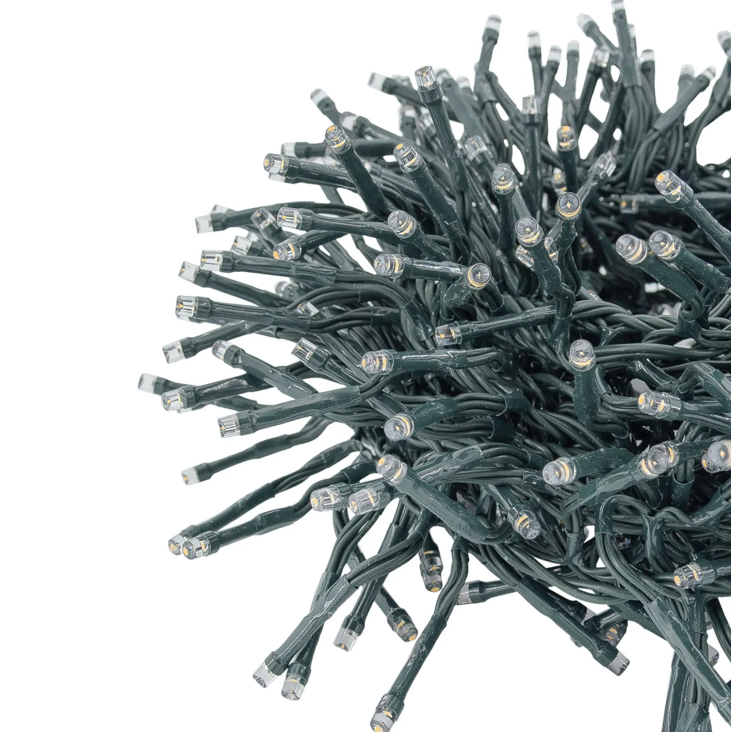 Catena Festone Connect+ 3 m, 300 led bianco caldo, cavo verde, prolungabile