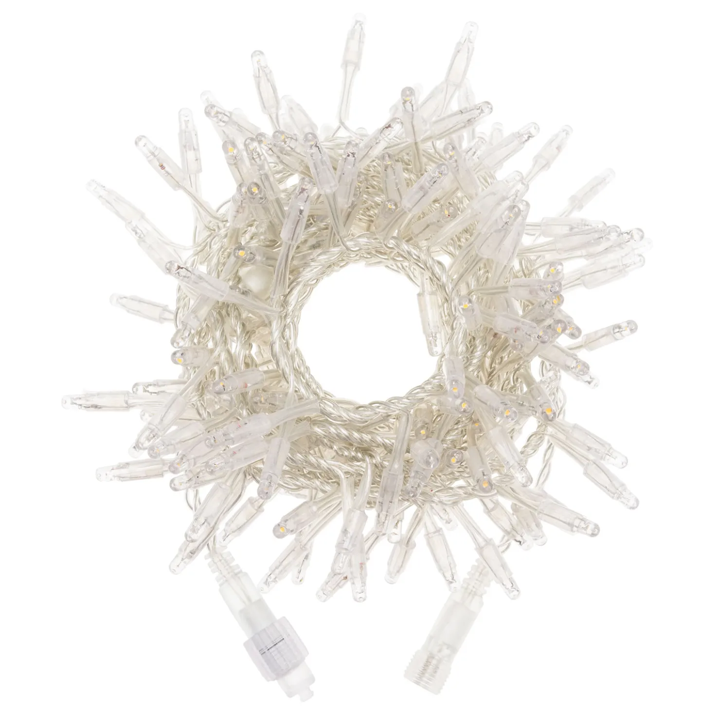 Catena festone 4 m, 192 maxiled bianco caldo, cavo trasparente, prolungabile