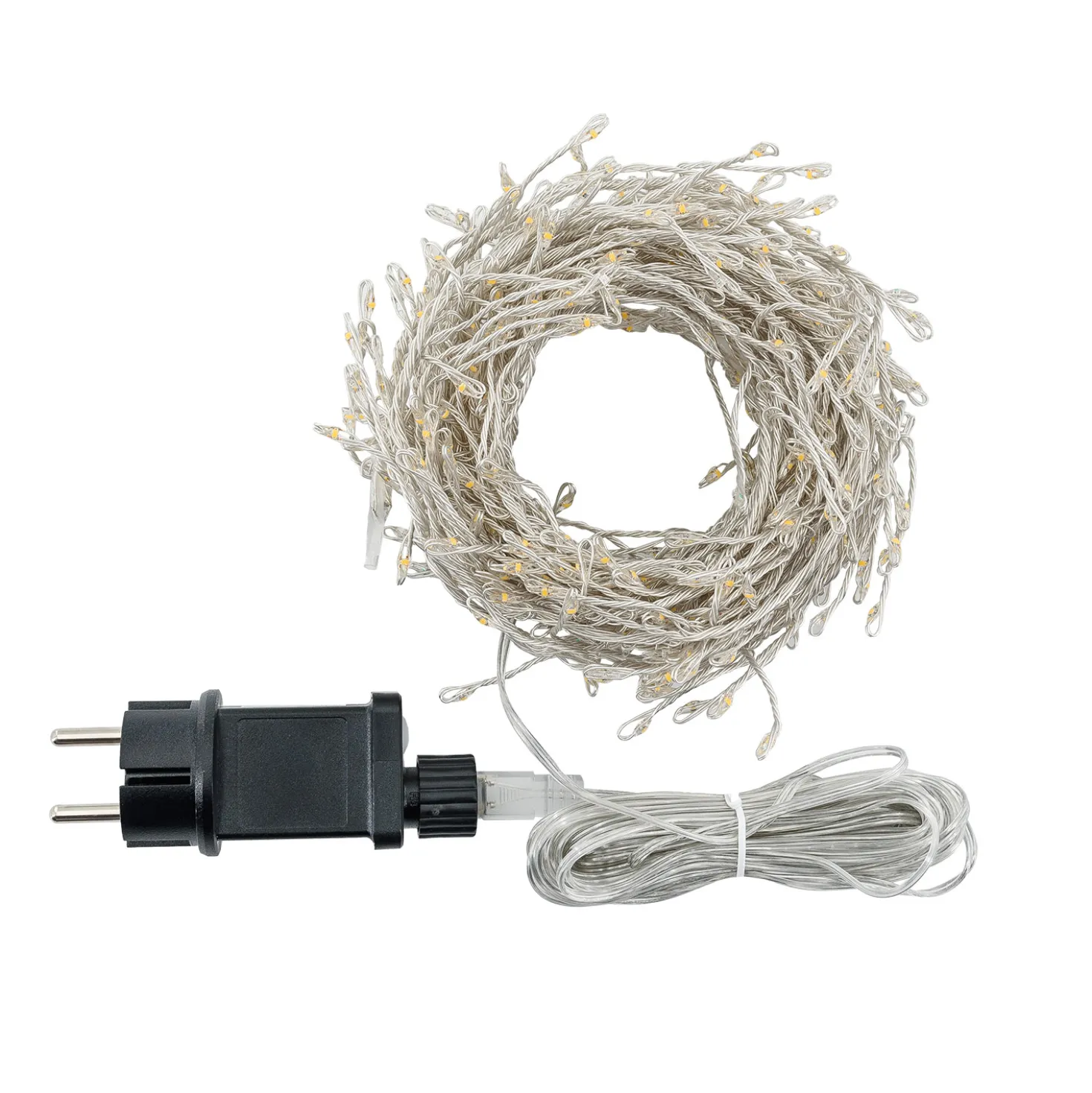 Catena Festone 10 m, 800 microled bianco caldo e RGB, cavo metal argento