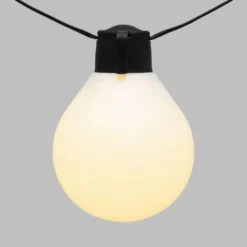 Catena 10 m con cavo illuminato, 25 lampadine bianche, led bianco caldo, cavo nero