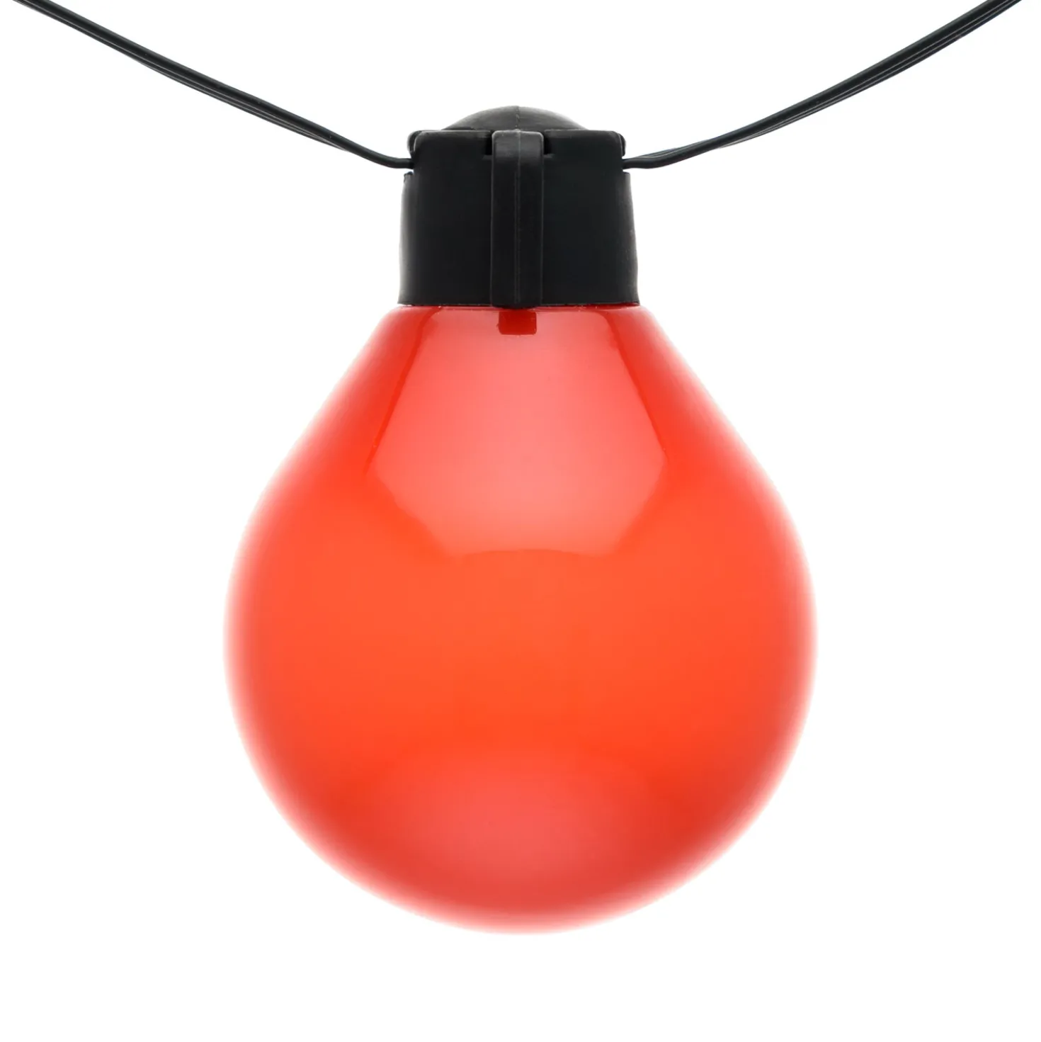 Catena 10 m con cavo illuminato, 25 lampadine multicolor, led bianco caldo, cavo nero