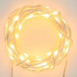 Catena MicroLED di 50 m, 500 microled bianco extra caldo, cavo bianco