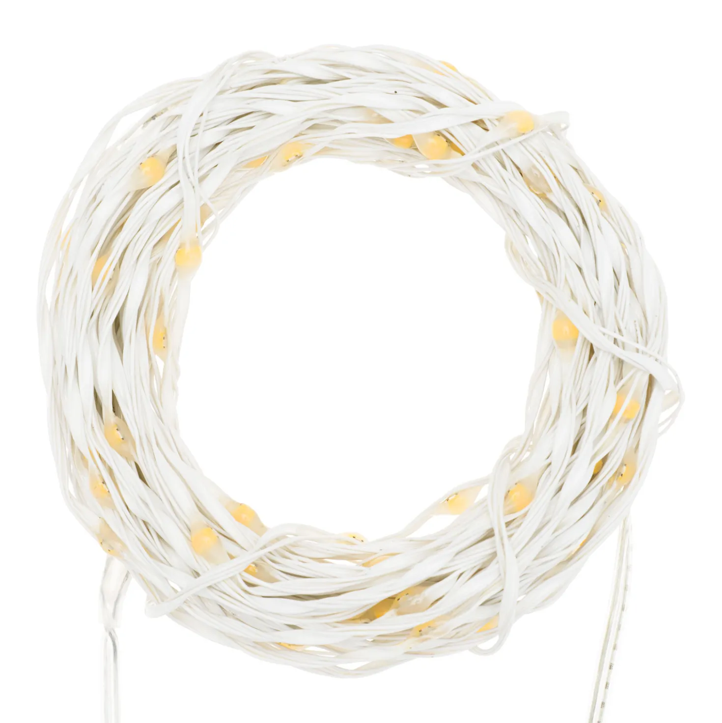 Catena MicroLED di 50 m, 500 microled bianco extra caldo, cavo bianco