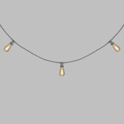 Catena 5 m, 5 lampadine Edison Ø 64 mm di 4 Watt, led a spirale, cavo bianco, prolungabile