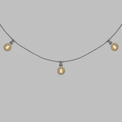 Catena 5 m, 5 lampadine globo Ø 95 mm di 4 Watt led, led a spirale, cavo bianco, prolungabile