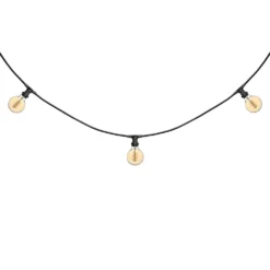 Catena 5 m, 8 lampadine globo Ø 95 mm di 4 Watt, led a spirale, cavo nero, prolungabile