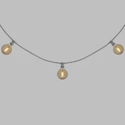 Catena 5 m, 5 lampadine globo Ø 125 mm di 4 Watt, led a spirale, cavo bianco, prolungabile