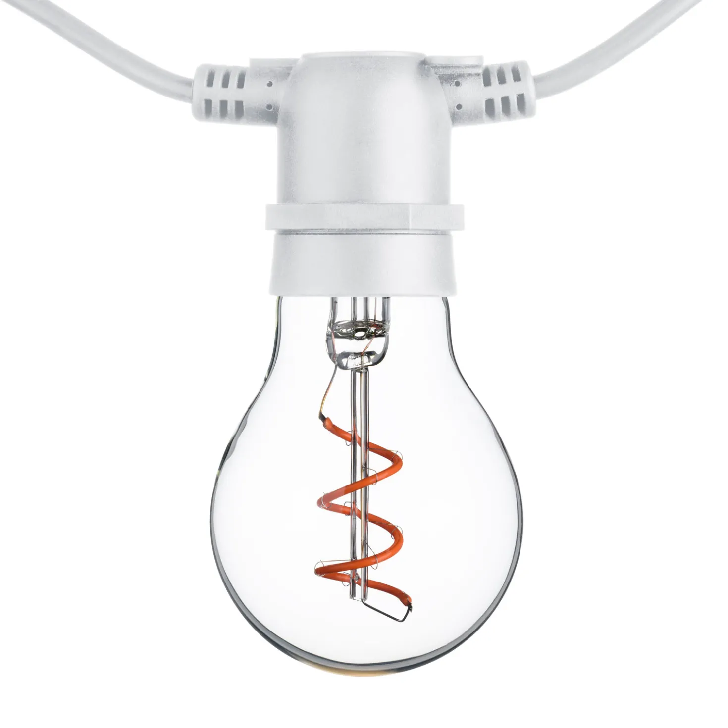 Catena 5 m, 10 lampadine goccia Ø 60 mm, led rosa a spirale, prolungabile