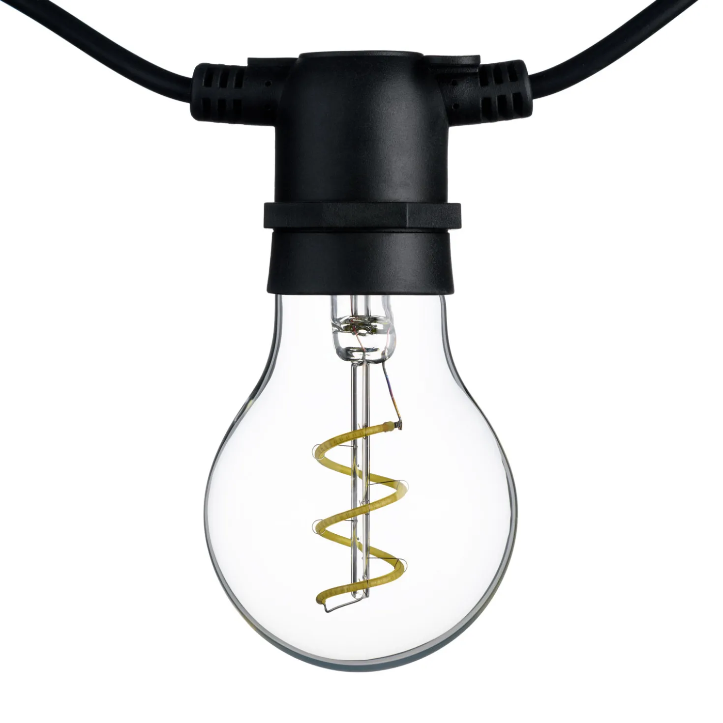 Catena 5 m, 10 lampadine goccia Ø 60 mm, led multicolor a spirale, prolungabile