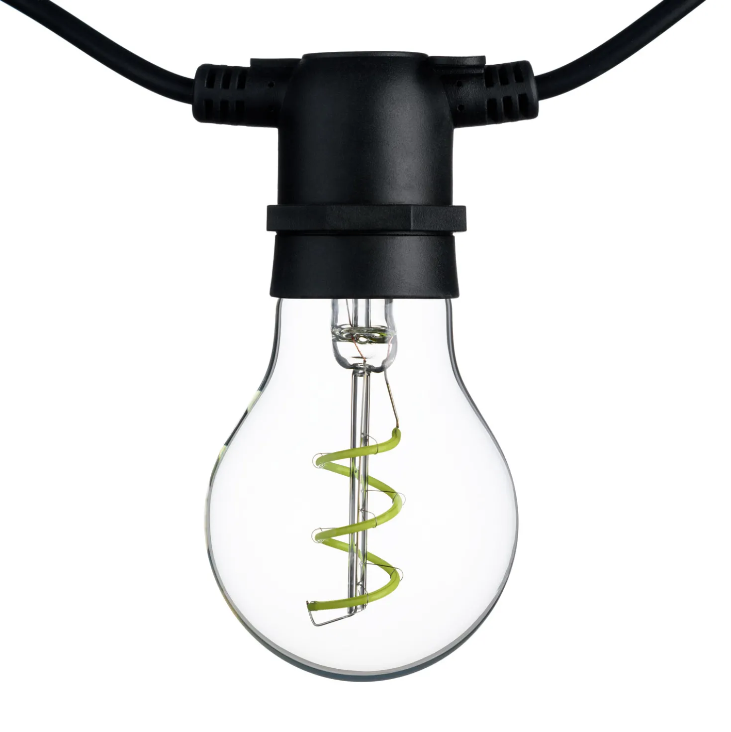 Catena 5 m, 10 lampadine goccia Ø 60 mm, led multicolor a spirale, prolungabile