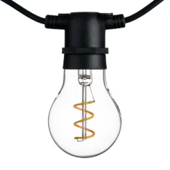 Catena 5 m, 10 lampadine goccia Ø 60 mm, led multicolor a spirale, prolungabile
