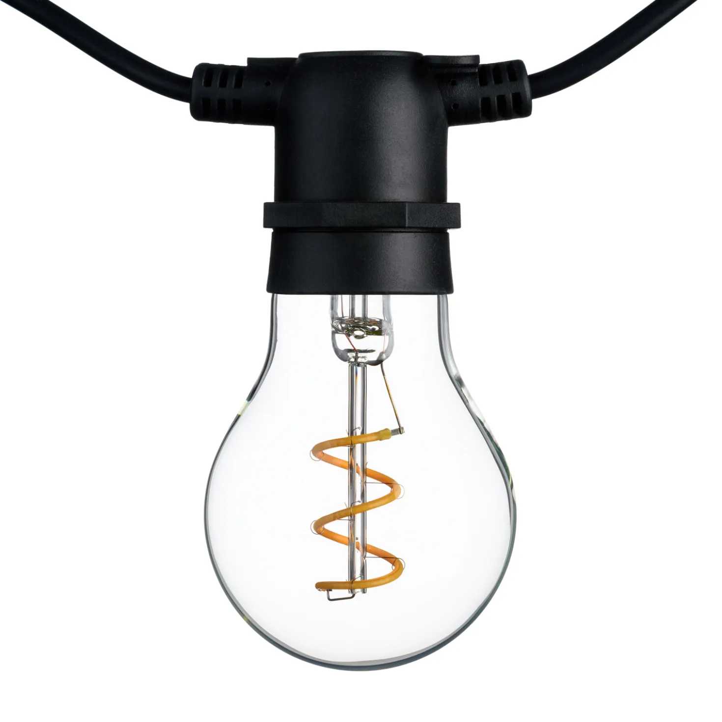 Catena 5 m, 10 lampadine goccia Ø 60 mm, led multicolor a spirale, prolungabile