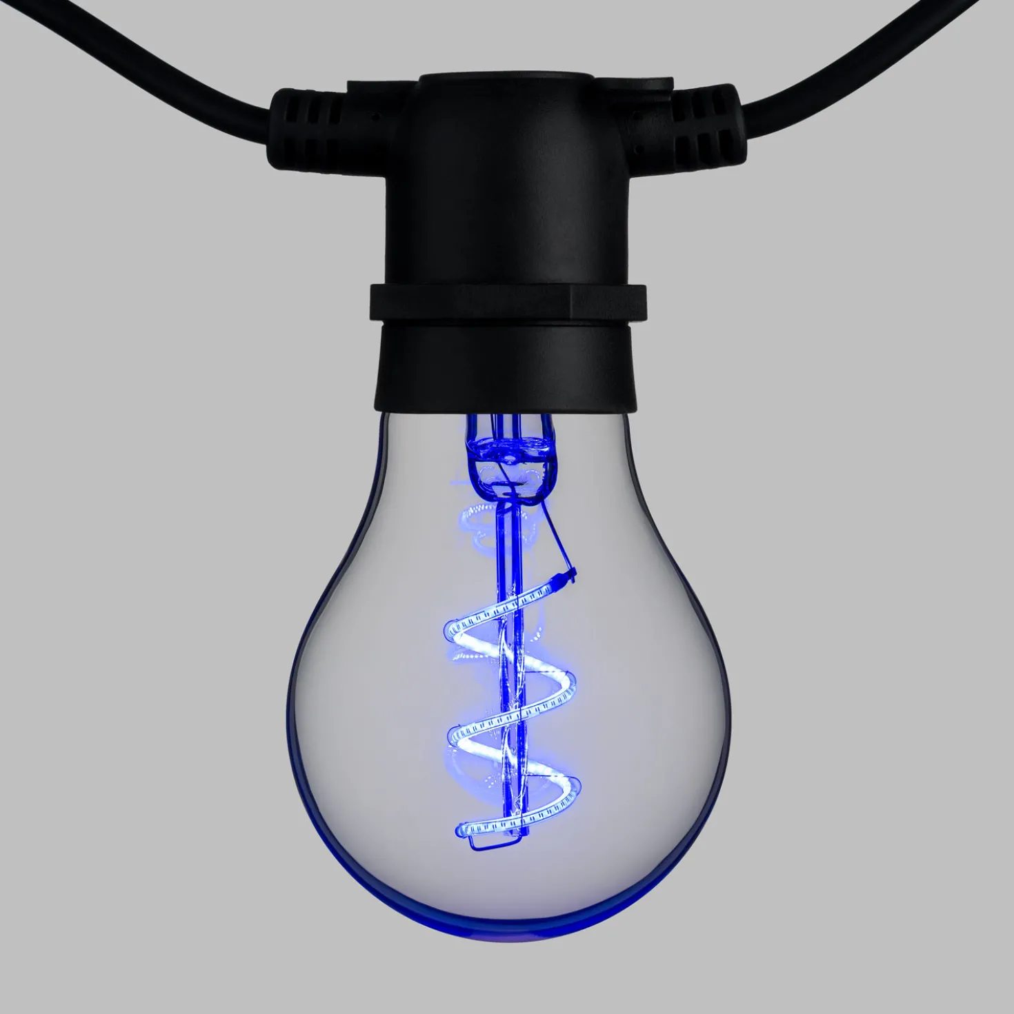 Catena 5 m, 10 lampadine goccia Ø 60 mm, led multicolor a spirale, prolungabile