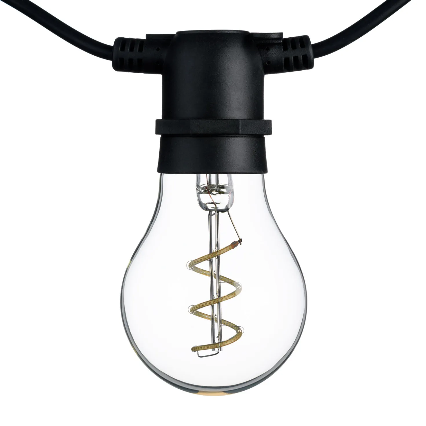 Catena 5 m, 10 lampadine goccia Ø 60 mm, led multicolor a spirale, prolungabile