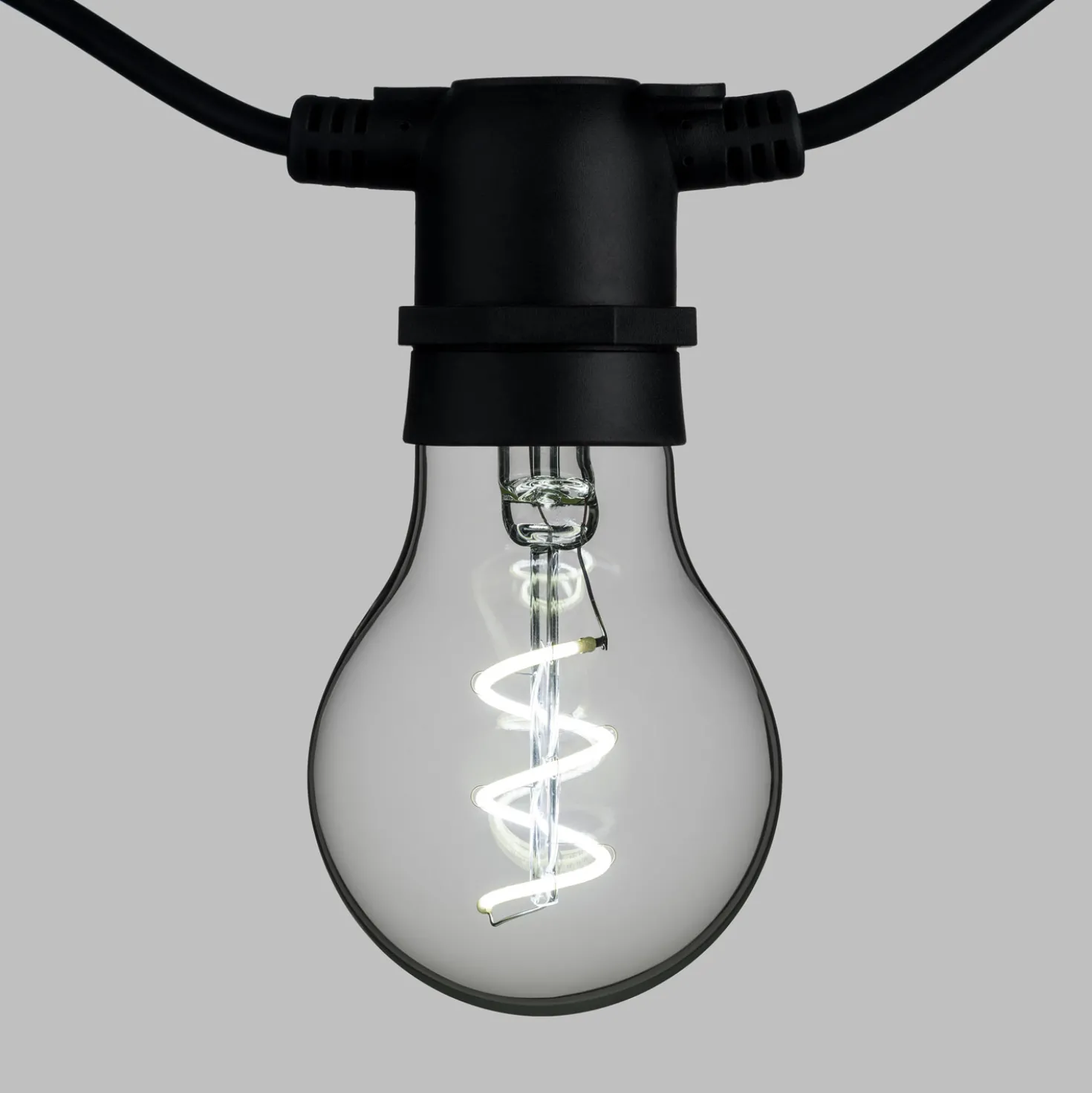 Catena 5 m, 10 lampadine goccia Ø 60 mm, led multicolor a spirale, prolungabile
