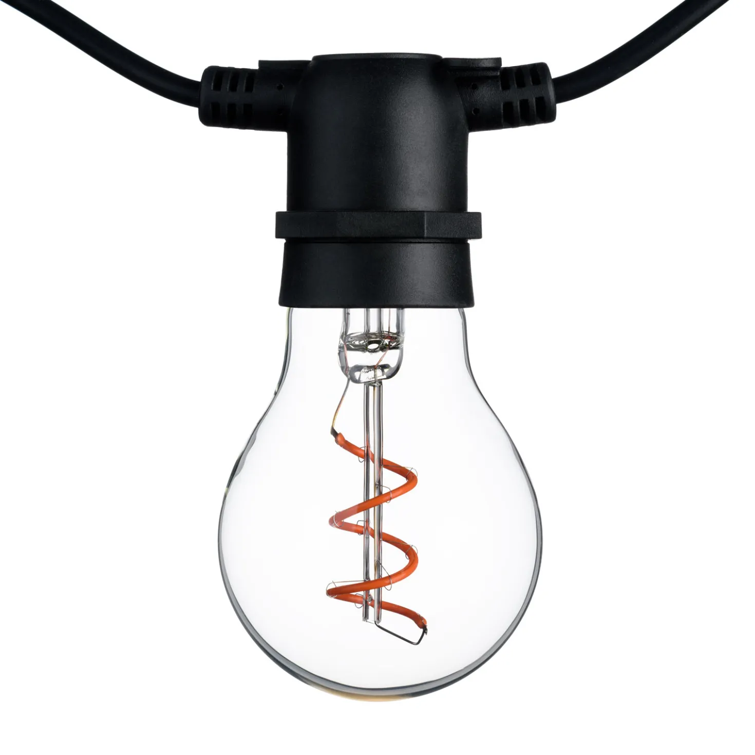 Catena 5 m, 10 lampadine goccia Ø 60 mm, led multicolor a spirale, prolungabile