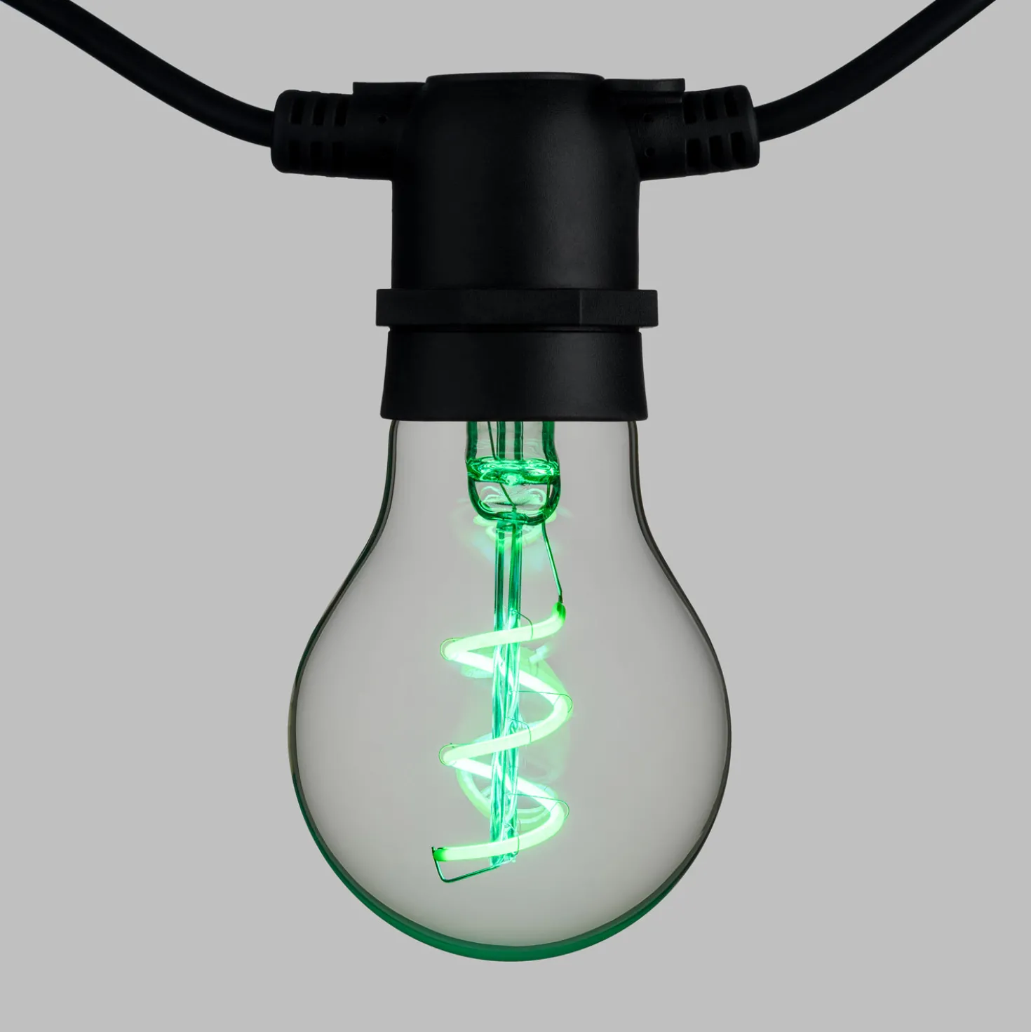 Catena 5 m, 10 lampadine goccia Ø 60 mm, led multicolor a spirale, prolungabile