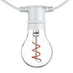 Catena 5 m, 10 lampadine goccia Ø 60 mm, led rosso a spirale, prolungabile