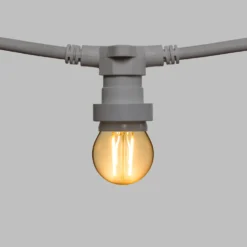 Catena 5 m. 5 lampadine led a globo Ø 45 mm di 2 Watt, cavo bianco, prolungabile