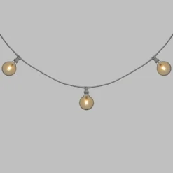 Catena 5 m, 5 lampadine led a globo Ø 125 mm di 4 Watt, cavo bianco, prolungabile