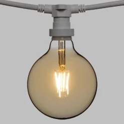 Catena 5 m, 5 lampadine led a globo Ø 125 mm di 4 Watt, cavo bianco, prolungabile