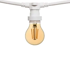 Catena 5 m, 5 lampadine led a goccia Ø 60 mm di 2 Watt, cavo bianco, prolungabile