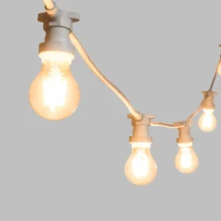 Catena 5 m, 5 lampadine led a goccia Ø 60 mm di 2 Watt, cavo bianco, prolungabile