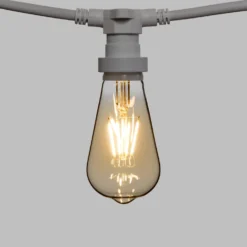 Catena 5 m, 8 lampadine led Edison Ø 64 mm di 4 watt dimmerabili, cavo bianco, prolungabile