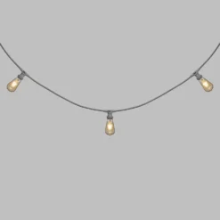 Catena 5 m, 8 lampadine led Edison Ø 64 mm di 4 Watt, cavo bianco, prolungabile