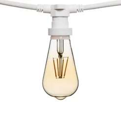 Catena 5 m, 8 lampadine led Edison Ø 64 mm di 4 Watt, cavo bianco, prolungabile