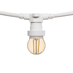 Catena 5 m, 8 lampadine led globo Ø 45 mm di 2 Watt, cavo bianco, prolungabile
