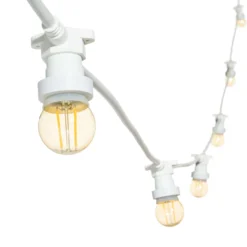 Catena 5 m, 16 lampadine led globo Ø 45 mm di 2 Watt, cavo bianco, prolungabile