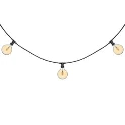 Catena 5 m, 8 lampadine led globo Ø 125 mm di 4 Watt, cavo nero, prolungabile
