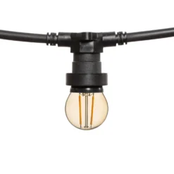 Catena 5 m, 8 lampadine led globo Ø 45 mm di 2 Watt, cavo nero, prolungabile
