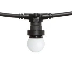 Catena 5 m, 16 lampadine led globo Ø 45 mm di 1,2 Watt, cavo nero, prolungabile