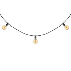 Catena 5 m, 8 lampadine led globo Ø 95 mm di 4 watt, dimmerabili, cavo nero, prolungabile