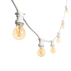 Catena 5 m, 16 lampadine led goccia Ø 60 mm di 4 Watt, cavo bianco, prolungabile