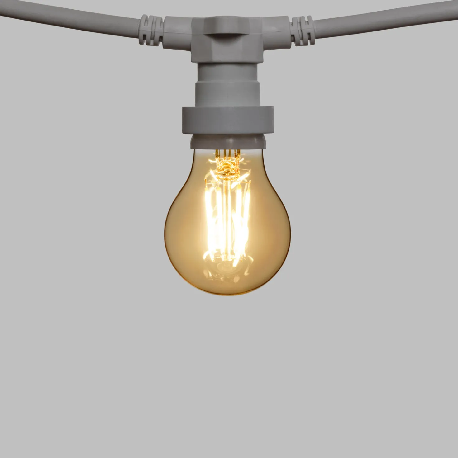 Catena 5 m, 16 lampadine led goccia Ø 60 mm di 4 Watt, cavo bianco, prolungabile